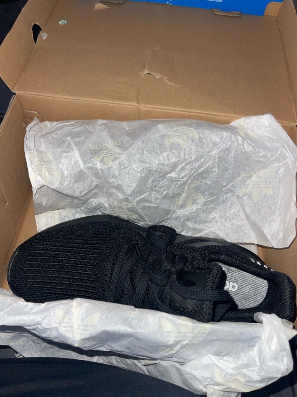 Adidas Swift Run 1.0 Black Lightweight Knit Running Shoe - Picture 3 of 7